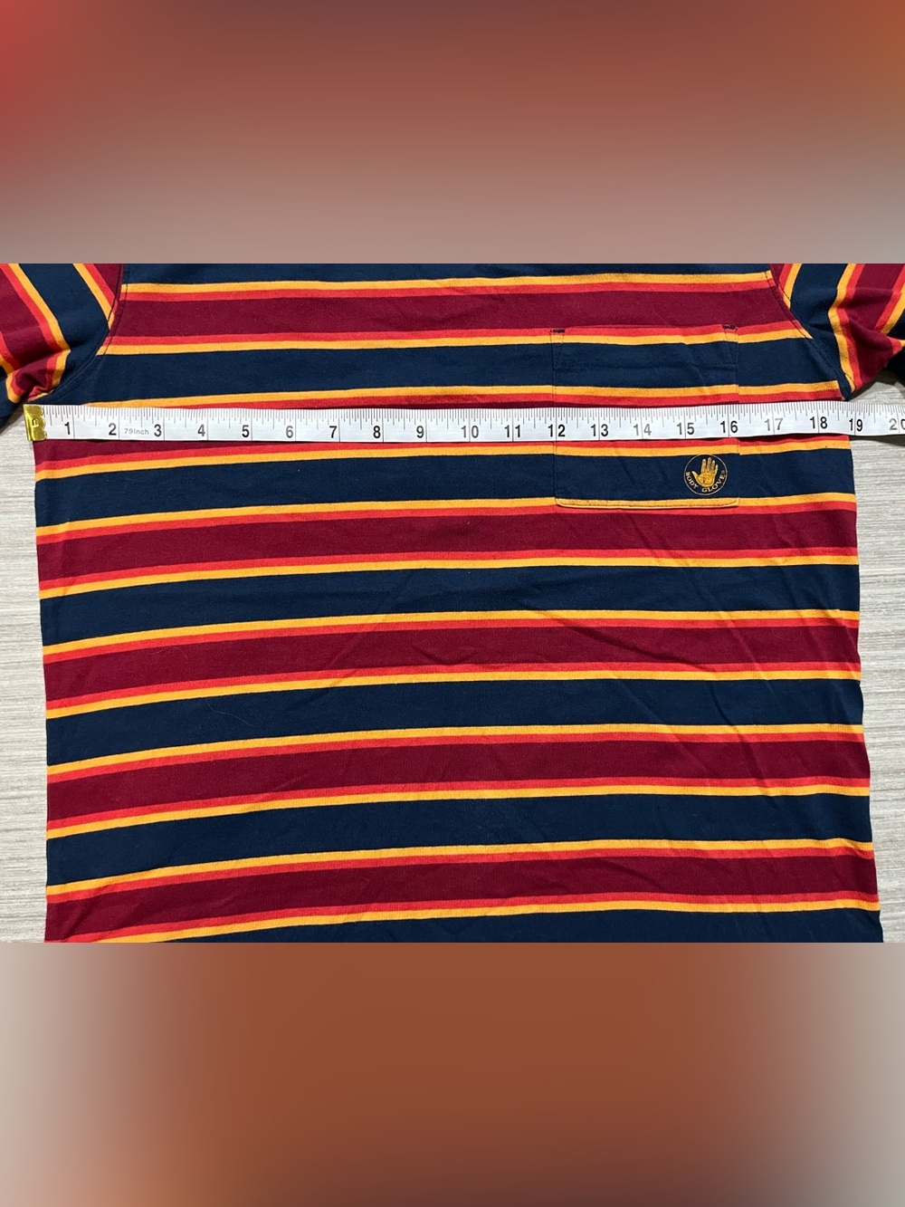 Body Glove Tee w/ Red Orange, Yellow, Stripes - Men's/Unisex - Medium - Picture 6 of 11